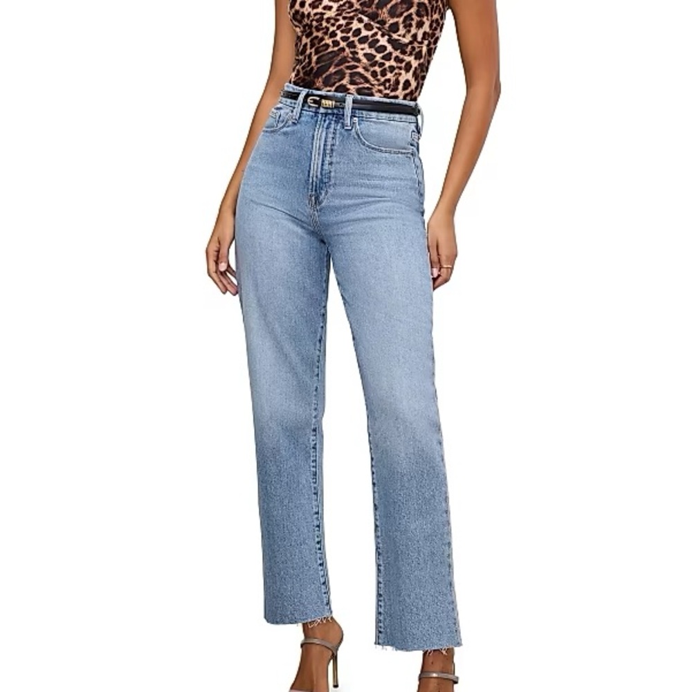 Good American Light Blue Straight Leg Jeans